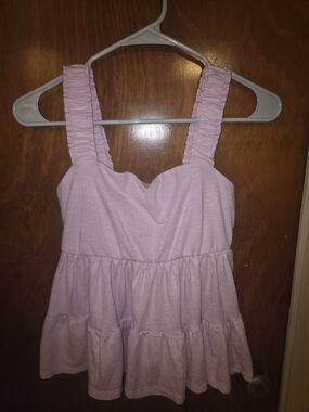 SO Light Pink Ruffle-Strap Tiered Tank Top